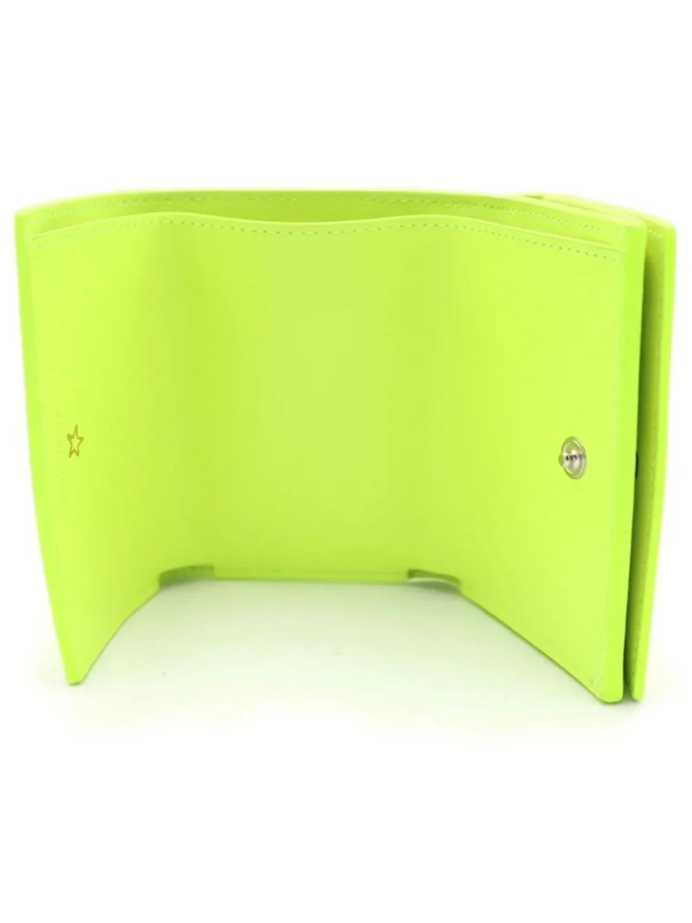 Balenciaga Cash Mini Wallet Trifold Logo Leather Yellow Green